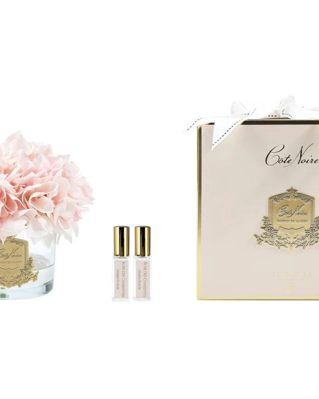 Hydrangeas PinkБукет гортензий, розовый, золотой декор, 2 спрея по 5 мл