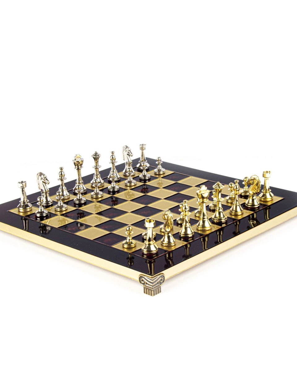 CLASSIC METAL CHESSШахматы классические, 36х36 см, золото с серебром, красный, металл