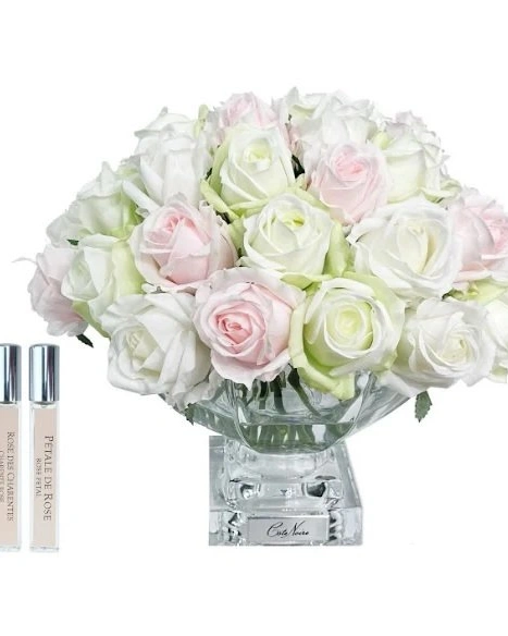 CENTERPIECE ROSE BUDS Букет из бутонов роз, розовый, зеленый и белый, 2 спрея по 10 мл
