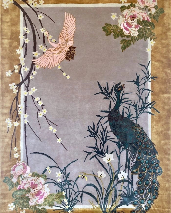 Chinese Garden of VirtueКовер 274х183 ручной тафтинг, шерсть +тенсель, высота ворса 13 мм