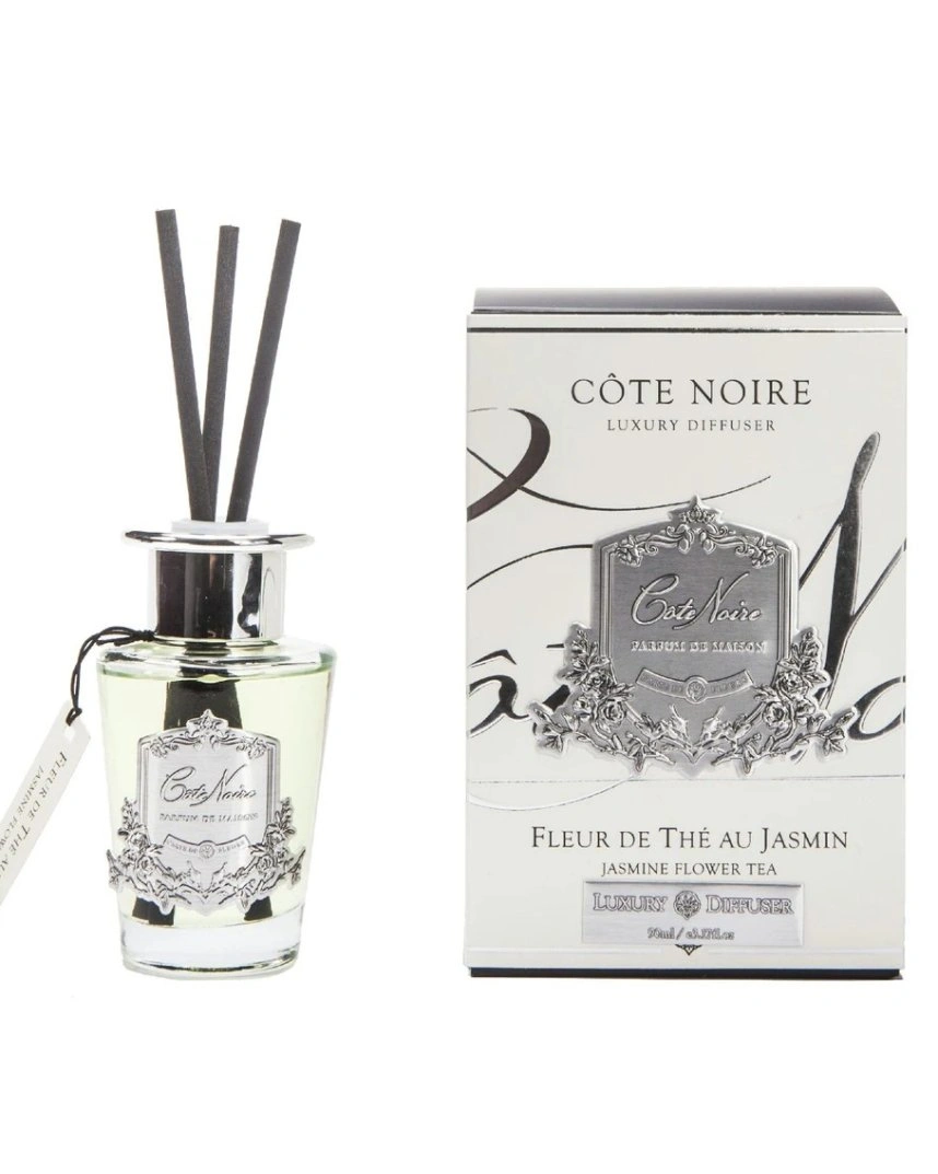 FLEUR DE THE AU JASMIN Диффузор, серебряный декор, 90 мл, время работы 70-90 дней