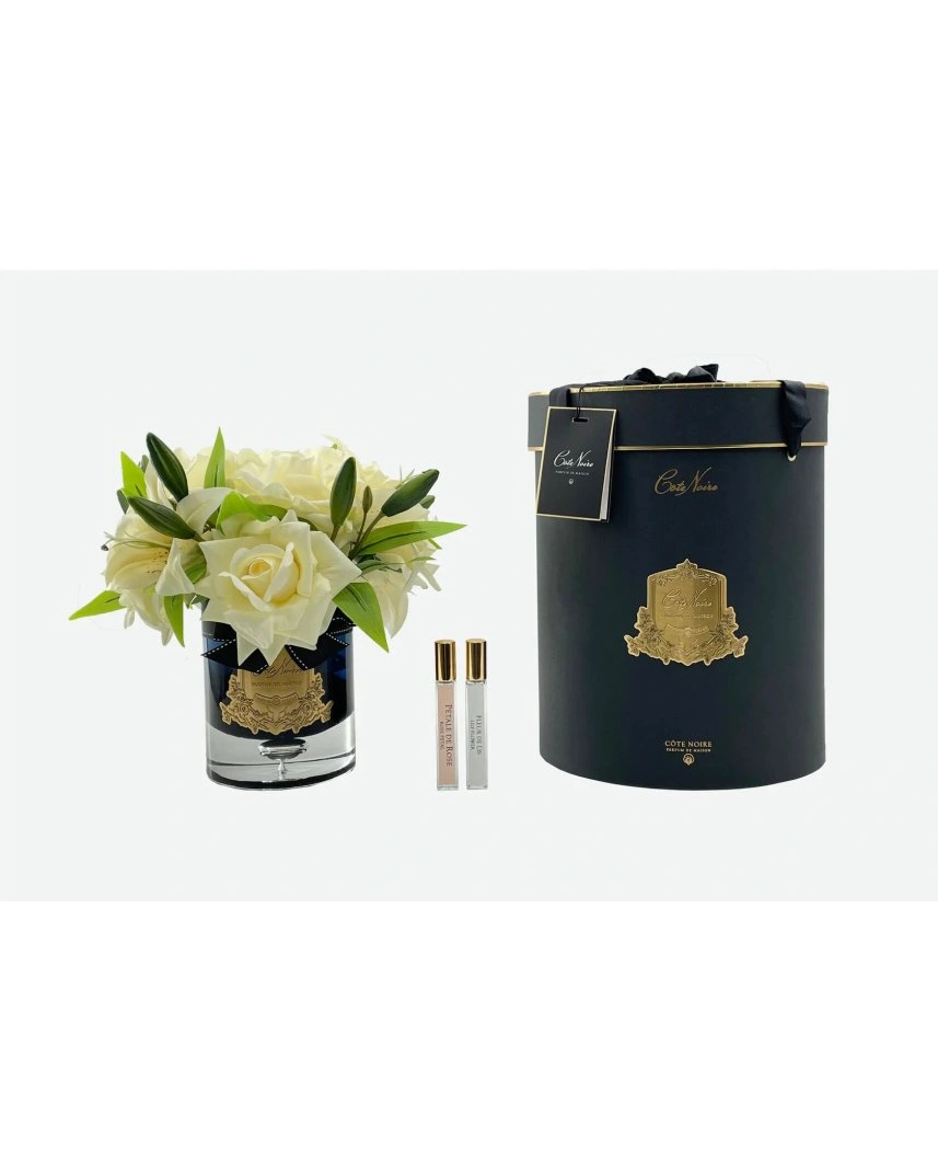 ROSES&LILIES BLACK GLASS CHAMPAGNEБукет розы и лилии, 2 спрея по 10 мл, ВхШхД 32х26х26 см