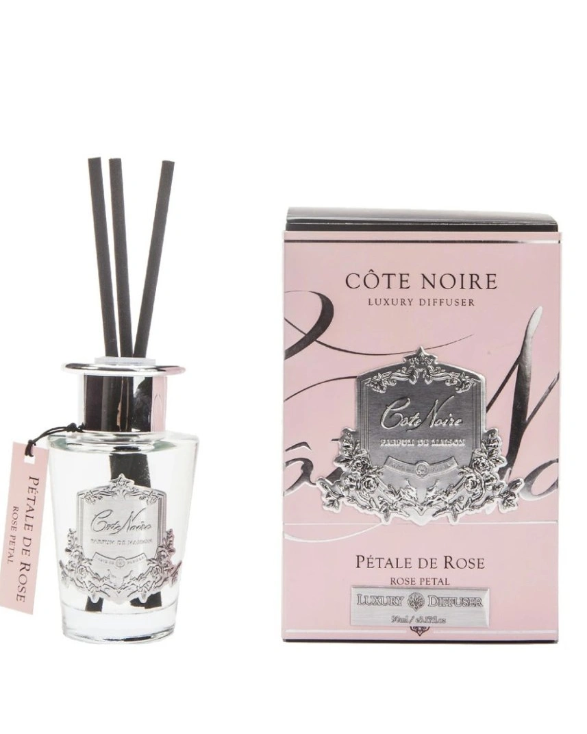 PETAL DE ROSE Диффузор, серебряный декор, 90 мл, время работы 70-90 дней