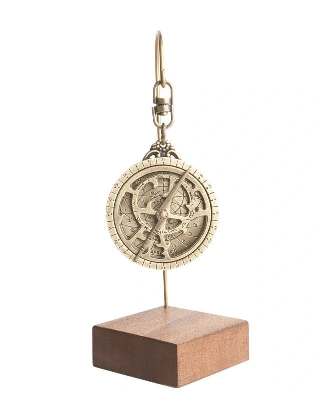 Астролябия миниатюрная Hemisferium Miniature Astrolabe Н 13 см диам 4,5 см толщина 5 мм, бронза