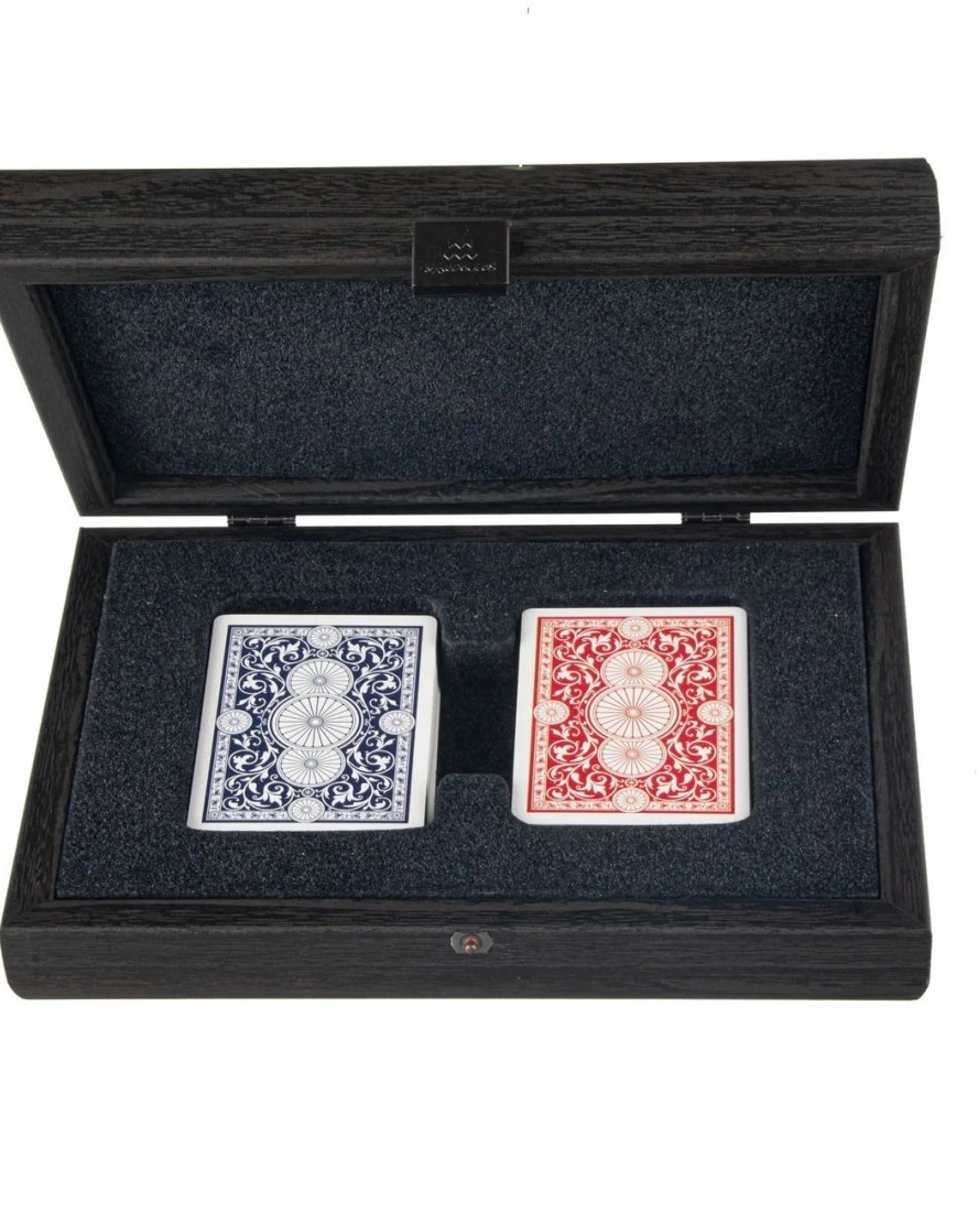 CARDSКарты игральные, отделка корпуса эко-кожа, цвет темно-серый, 24х17 см