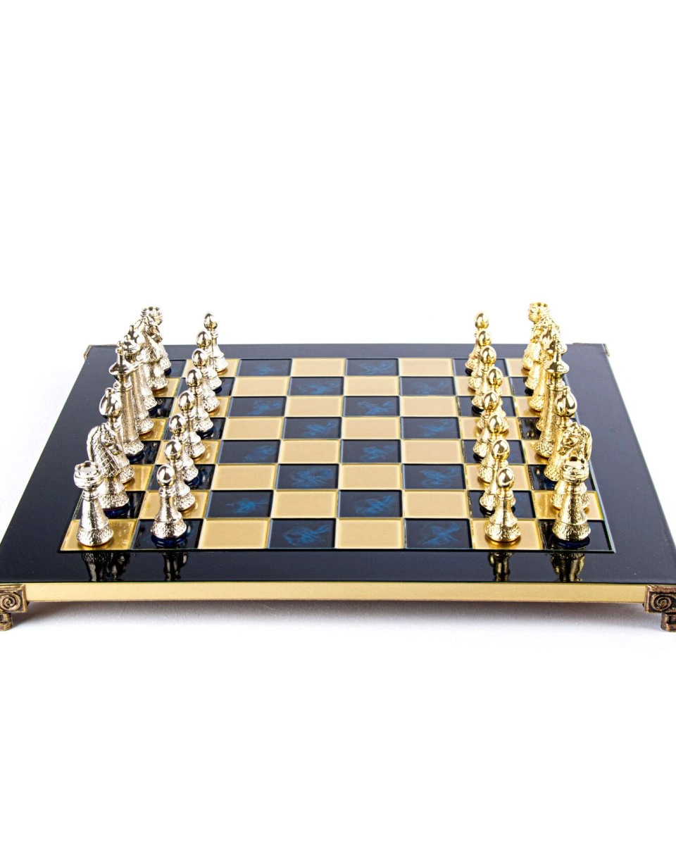 CLASSIC METAL CHESSШахматы классические, 44х44 см,золото с серебром, синий, металл