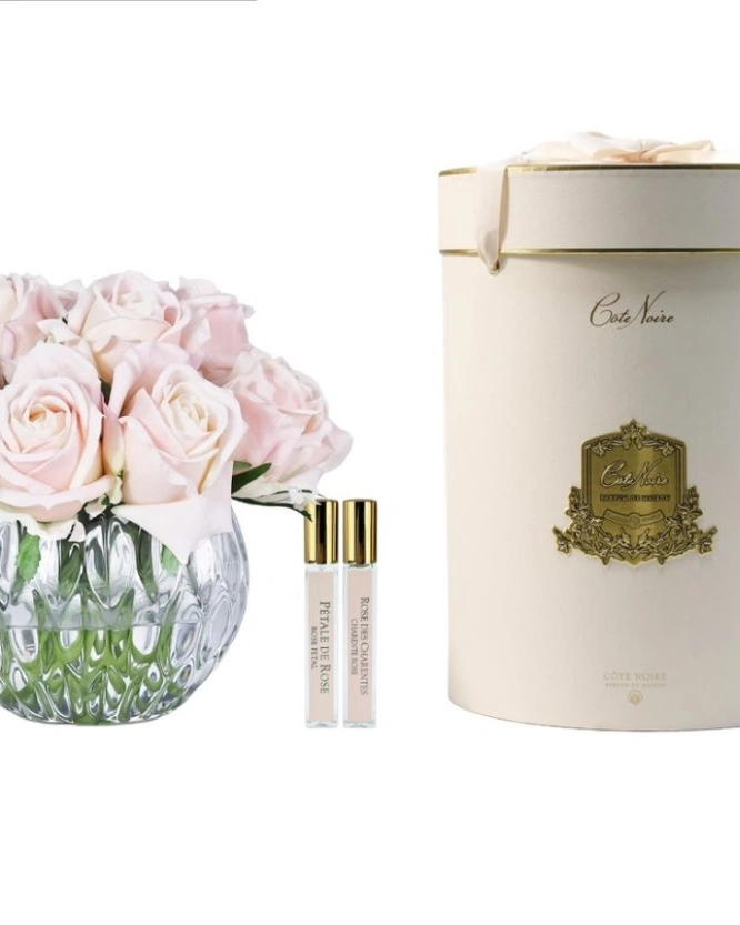 Букет роз Cote Noire Round rose bouquet Champagne pink, розовый шампань, 2 спрея по 10 мл,23 x 23 x