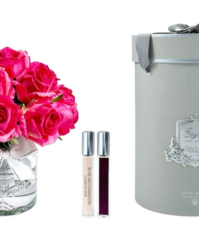 GRAND ROSE BUDS BOUQUETБольшой букет из бутонов роз, 2 спрея по 10 мл, ярко-розовый, серебряный дек
