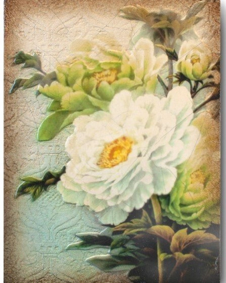 PEONIES Плитка-панно Limited Edition 15/20/3 гипс, ручная работа
