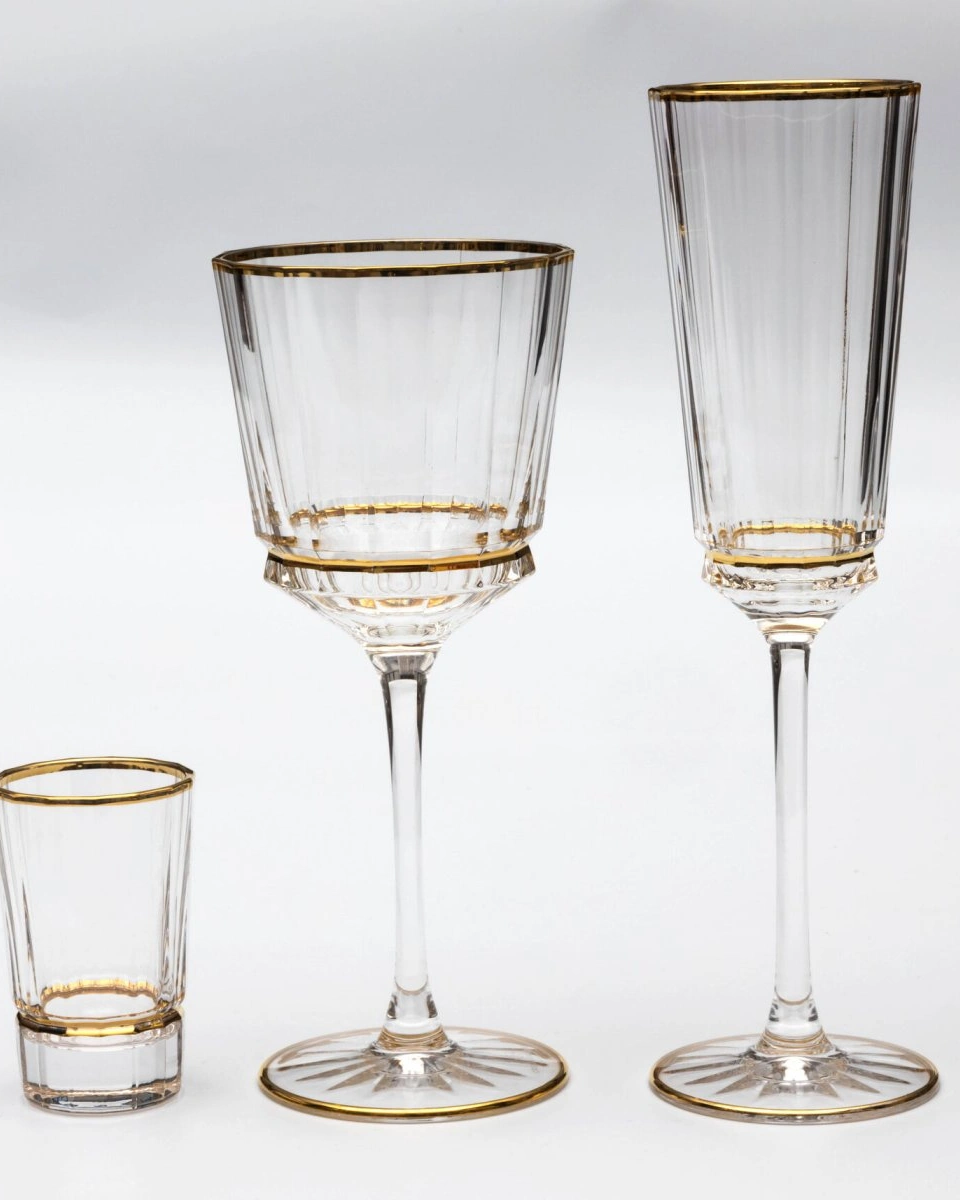 MACASSAR LIGHT FLUTНабор бокалов для шампанского 6шт, хрусталь, золото 24К , H.23