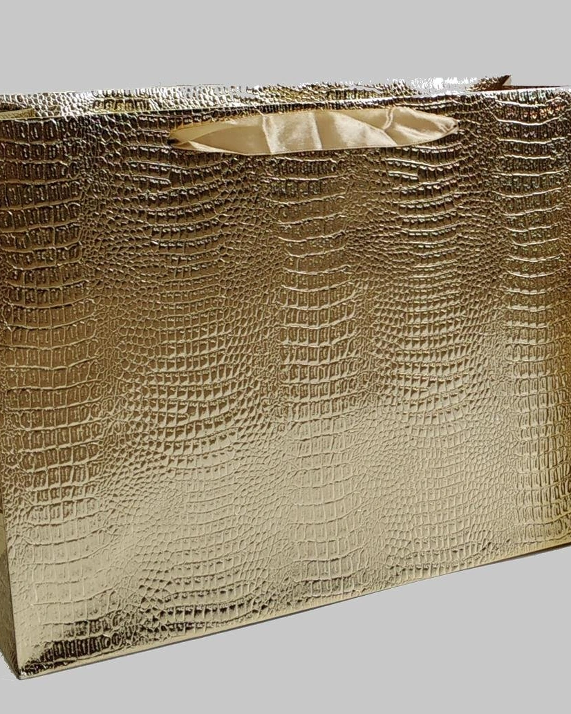 BAG CROCOСумка-пакет золото 25x20x8 см