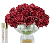 CENTERPIECE ROSE BUDS red gold Букет из бутонов роз, красный, золотой декор, 2 спрея по 10 мл