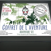 AVENTURE Набор для мужчин мыло 100гр, парфюмированный спрей для тела LIBERTE 100 мл, подставка для м