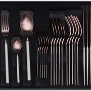 Столовые приборы VINTAGE anthracite chocolate mat 31 сталь 18/10, цвет серый и шоколад, матовый 24шт