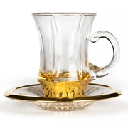 MACASSAR TEA PAIRЧайная пара 6 шт, хрусталь, золото 24К , H.21