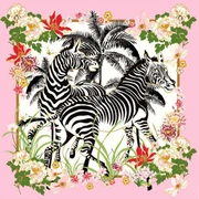 Zebra Waltz PinkКовер 250х250 ручной тафтинг, шерсть +тенсель, высота ворса 13 мм