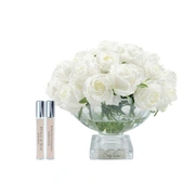 CENTERPIECE ROSE BUDS ivory Букет из бутонов роз, цвет слоновая кость, серебряный декор