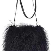 JASMIN BAG Black Сумка-муфта черный 19/26, козий мех 30/40