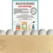 BOULES SECHAGE Шарики для сушки и ароматизации белья набор 3 шт, диам 6 см, шерсть 100%