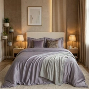 Комплект постельного белья "DAILY BEDDING", ТМ "Luxberry", сатин, стальной
