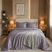 Комплект постельного белья "DAILY BEDDING", ТМ "Luxberry", сатин, стальной