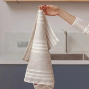 Комплект из 2-х полотенец "KITCHEN SET№4", лен 100%, натуральный с белыми полосами