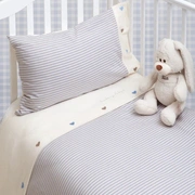 Детское постельное белье "ТРИКОТАЖ", р-р: 100x140+40х60+130х75х25 см, цвет:голубой-экрю