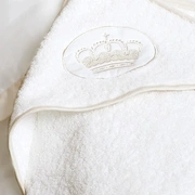 Полотенце с капюшоном "QUEEN", р-р: 100х100см, белый/бежевый