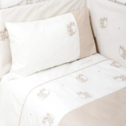 Детское постельное белье "СОВЯТА", р-р: 100x140,40х60,130х75х25см, цвет: жемчужный/коричневый/белый