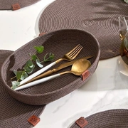 Декоративная корзиночка BOHO, 24х15х 4,5 см.,100% хлопок, шнур, шоколадный