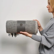 Плед "WOOLEN", шерсть 100% цвет: серо-графитовый