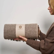 Плед "WOOLEN", шерсть 100% цвет: бежево-коричневый