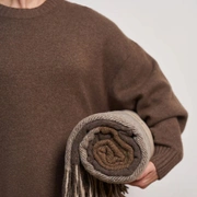 Плед "WOOLEN", шерсть 100% цвет: бежево-коричневый