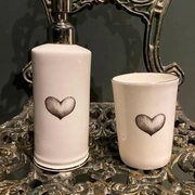 Дозатор жидкого мыла Rory Dobner BLACK LOVE HEART, 250 мл, фарфор