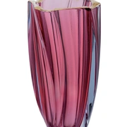 Ваза Cre Art Ca Doro , розовый, золотая кромка, h.30,5см, стекло