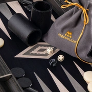 BACKGAMMON Нарды с боковыми стойками, 38x23см, жемчужно-серый корень секвойи