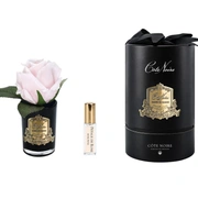 Бутон розы диффузор ROSE BUD pink, черная ваза, 1 спрей 5мл ВхШхД 13,5