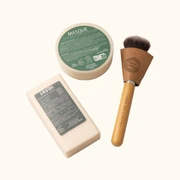 Набор CHEVRE 1 мыло 130 гр, 1 маска-мыло для лица твердая 150 гр, кисточ