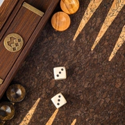 BACKGAMMON Нарды с боковыми стойками, 30x20см, отделка пробка