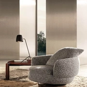 Кресло Minotti VIVIENNE, крутящееся основание цвет черный кофе, обивка букле серый, 102х91х78 см