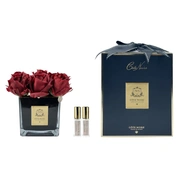 SQUARE 9 ROSE red blackБукет 9 роз, цвет красный, квадратная черная ваза