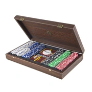 POKER SETНабор для покера (карты 300 шт ) 39х22 см, темный орех с калифорнийским корнем