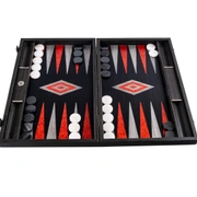 BACKGAMMONНарды с боковыми стойками, черный дуб, красный корень 48x30 см ручная работа,