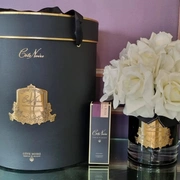 GRAND BOUQUET black glass white Большой букет роз, 2 спрея по 10 мл, черная ваза, белый , В
