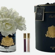 GRAND BOUQUET black glass white Большой букет роз, 2 спрея по 10 мл, черная ваза, белый , В