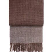 HORIZON plum/cognac Плед 130/200 , 50% альпака + 40% овечья шерсть + 10% микрофибра, 560 гр