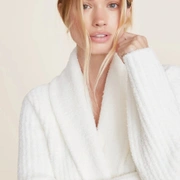 Халат Barefoot Dreams ECO CC RIBBED цвет слоновая кость, трикотаж, рельефная полоска, 100% полиэсте