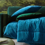 Покрывало BYZANCE BLEU PAON синий 240/260 верх хлопок вельвет, низ хлопок
