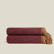 Плед SOFT BAMBOO BURGUNDY с тесьмой BRIGITTE, бордовый, 160х200, бамбук 40% полиэстер 60%, 820г