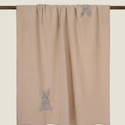 Плед Frati SWEET RABBIT BEIGE, бежевый, аппликация заяц 130x160, вискоза 30% полиэстер 70%, 600г